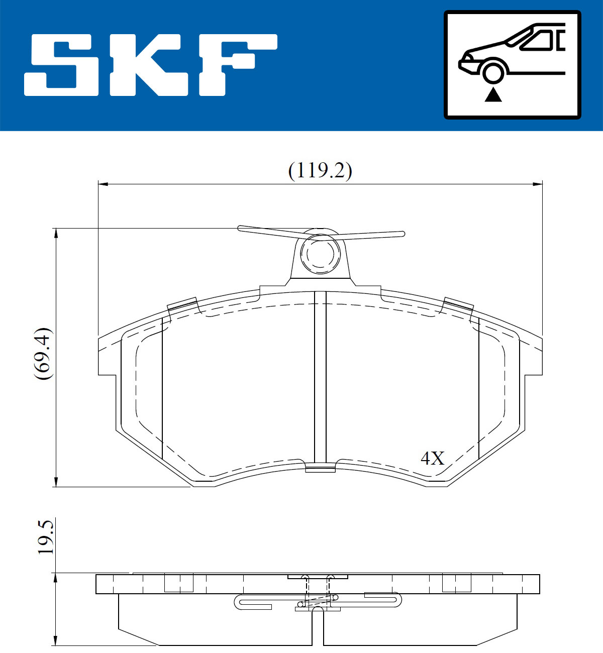 SKF VKBP 80722 Bremsbelagsatz, Scheibenbremse